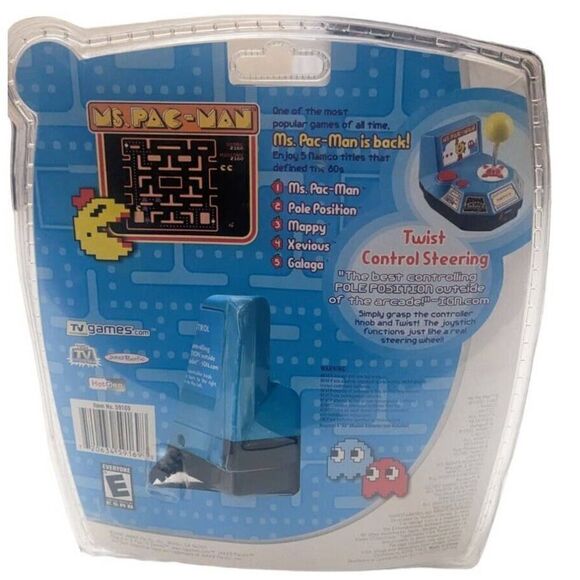 Jakks Pacific Namco Ms Pac Man Plug & Play TV Game 5 vintage arcade games NIB - Picture 2 of 3